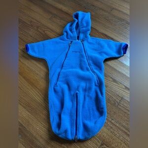 Patagonia Infant Blue Hooded Fleece Suit